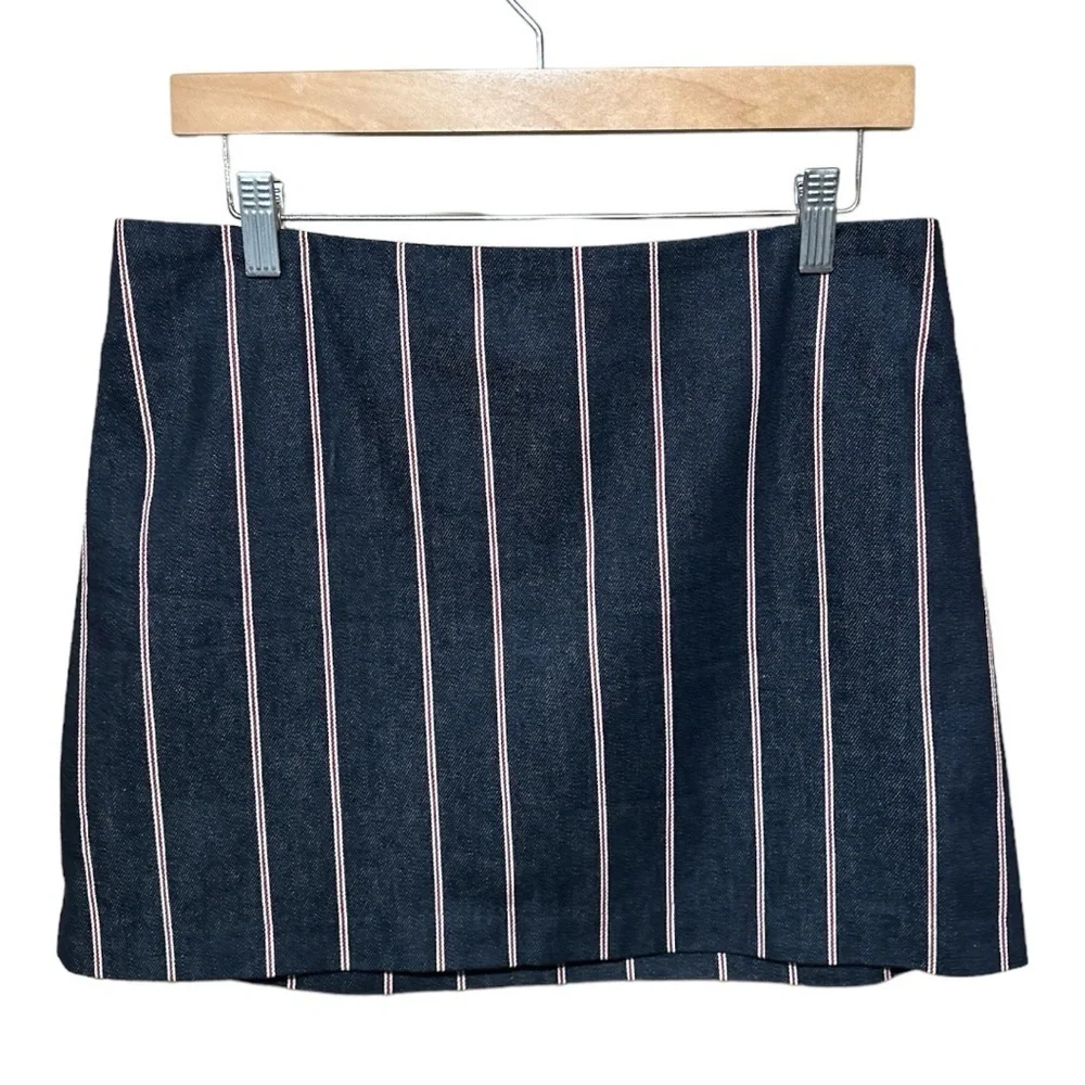 EUC - T by Alexander Wang - Striped Denim Skirt - size 8